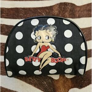 Vintage 2005 Y2K Betty Boop Polka Dot Cosmetic Makeup Bag